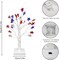 2-Pack 18" Patriotic Lighted Birch Trees - Battery Operated Tabletop Independence Day Decor - 24 LED Red, White, & Blue Crystal Star Lights with Timer for Mantel & Party Centerpiece